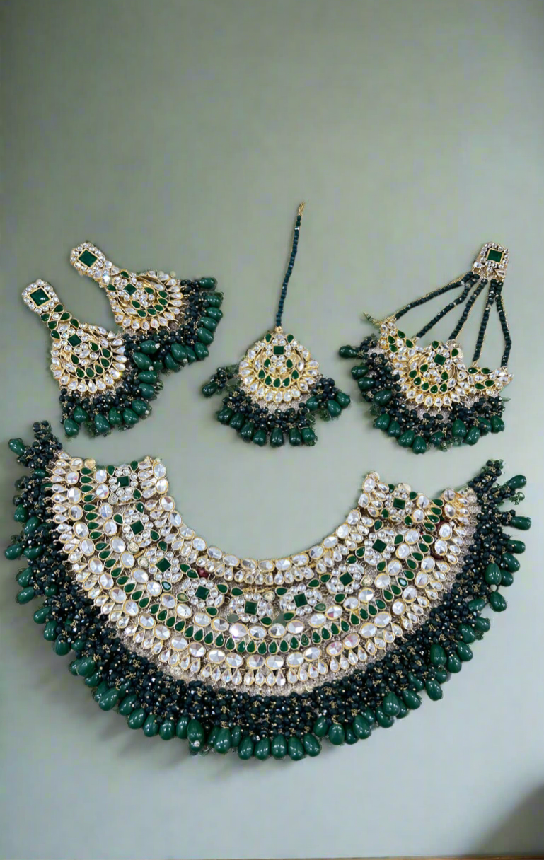 Green Kundan Set