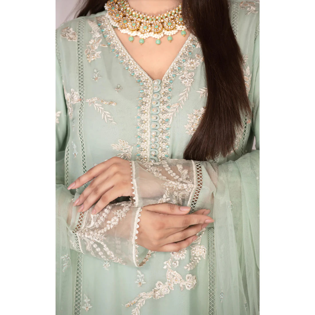 Flared Chiffon Dress | 3 PC