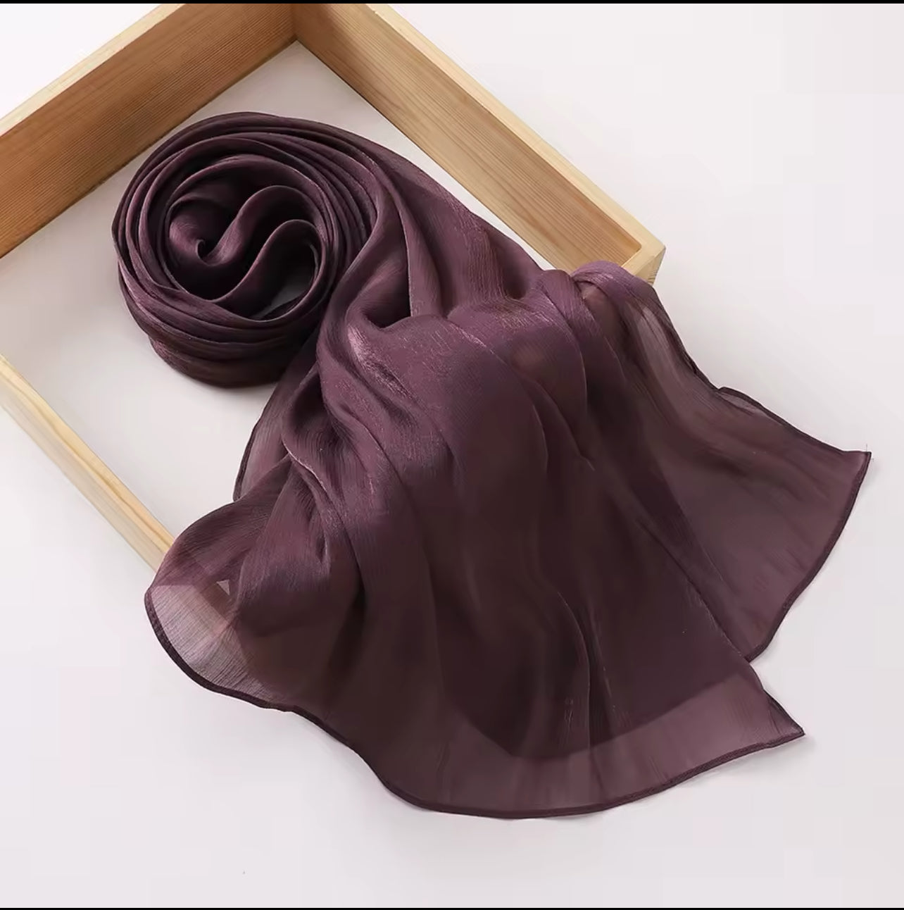 Dark Burgundy | Satin Chiffon Hijab
