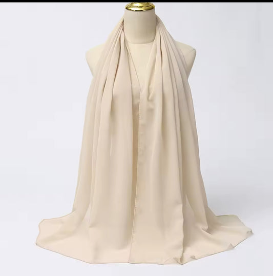 Milk White | Chiffon Hijab