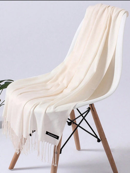 Milky White | Cashmere Shawl