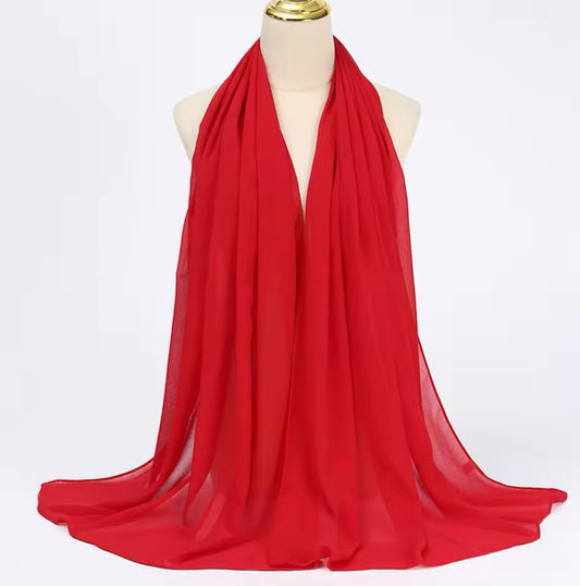 Red | Chiffon Hijab