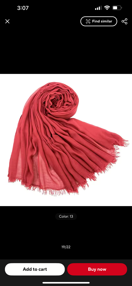 Red | Polyester Hijab