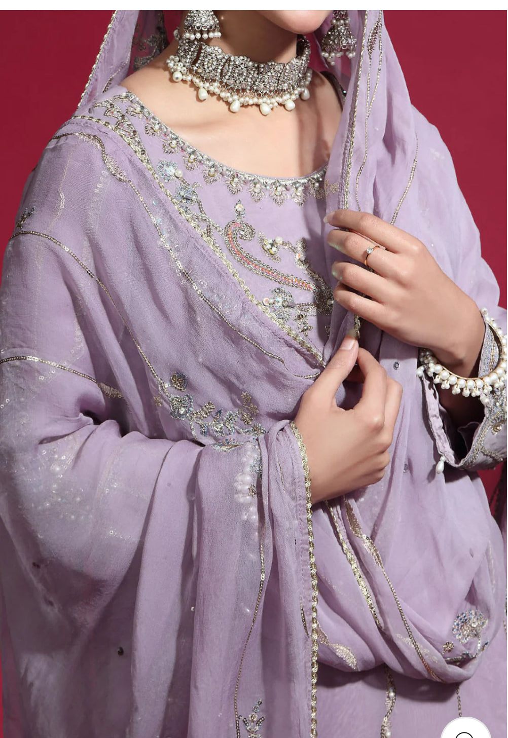 Chiffon Lilac Suit | 3 PC
