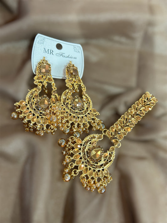 Champagne | Earrings Teeka Set