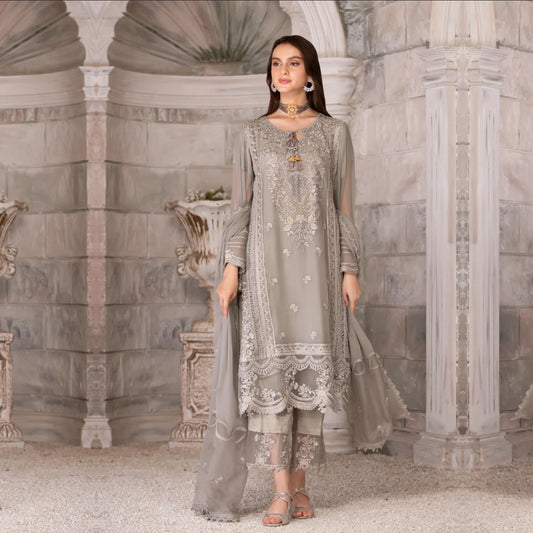 Pleated Chiffon Dress | 3 PC