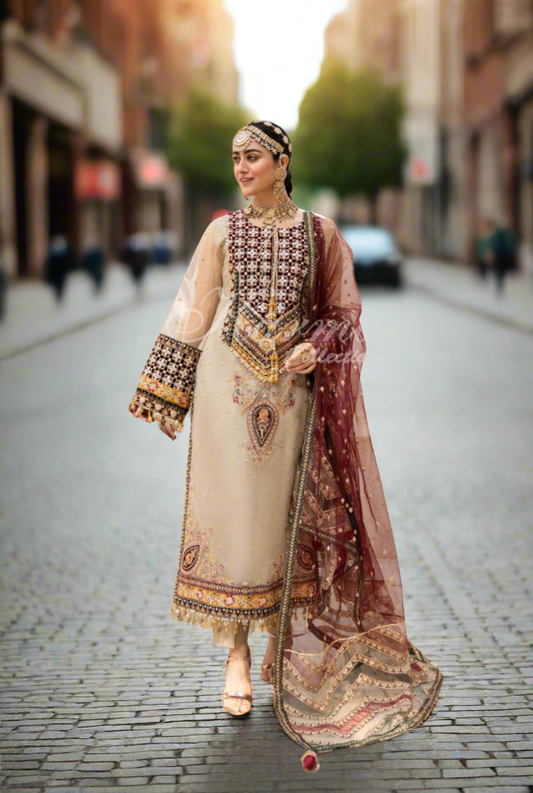 Beige Kameez Suit