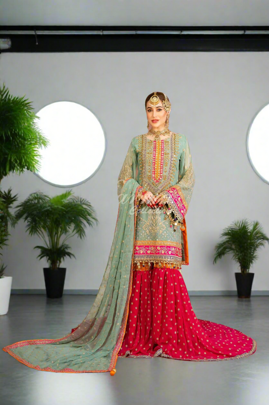 Apple Green Farshi Sharara