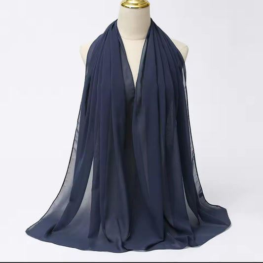Deep Haze Blue | Chiffon Hijab
