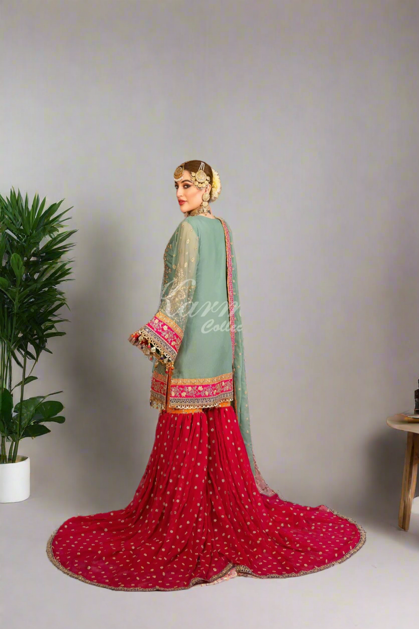 Apple Green Farshi Sharara