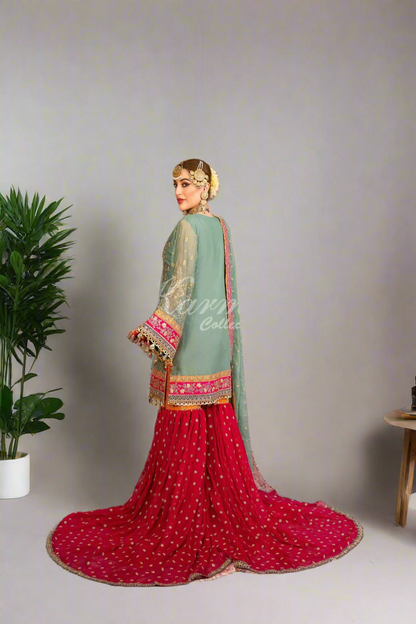 Apple Green Farshi Sharara