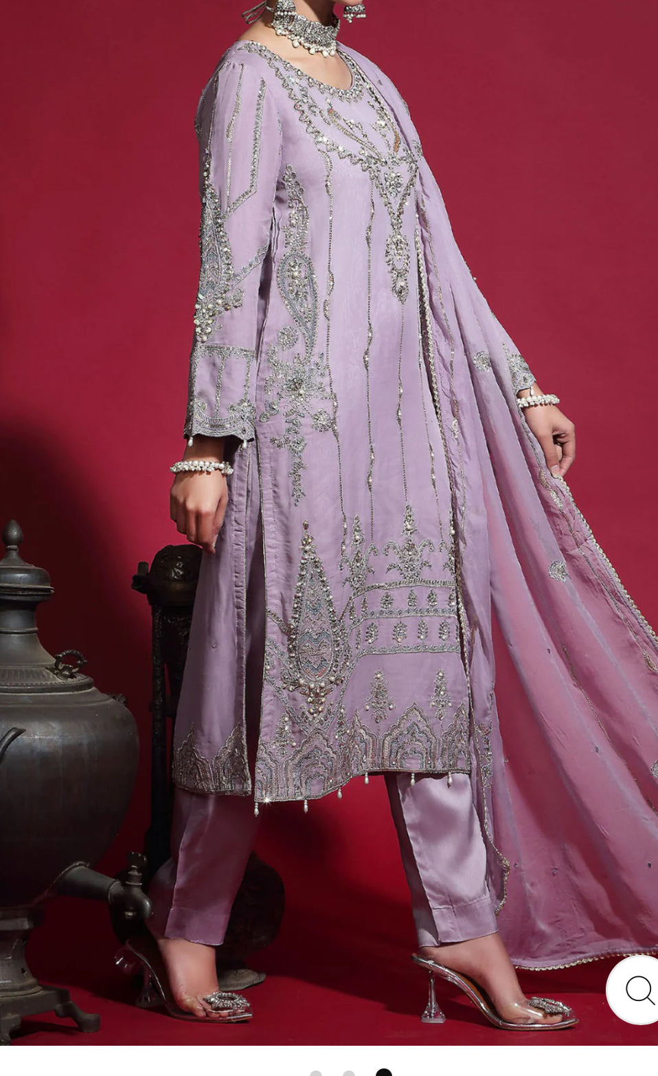 Chiffon Lilac Suit | 3 PC