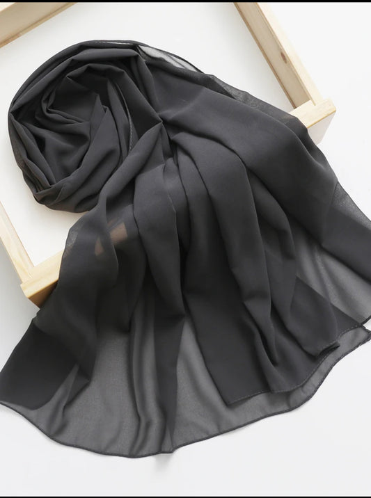 Dark Grey | Chiffon Hijab