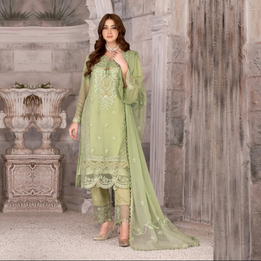 Apple Green Chiffon | 3 PC