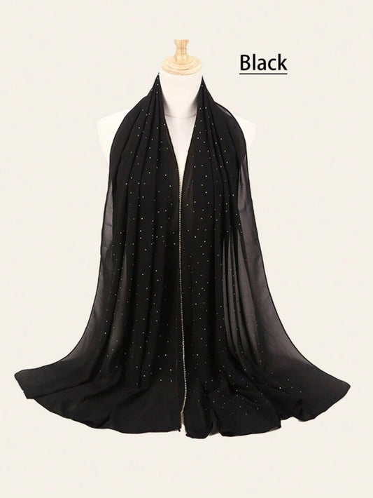 Black Rhinestone Hijab