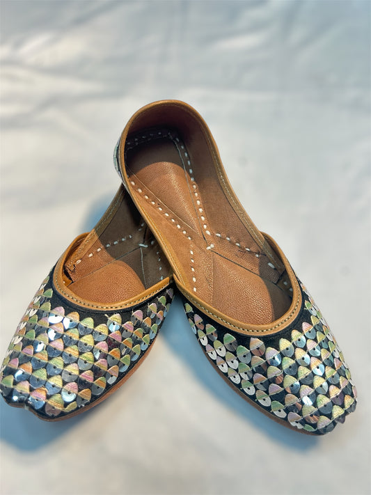 Punjabi Jutti - Black Sequins