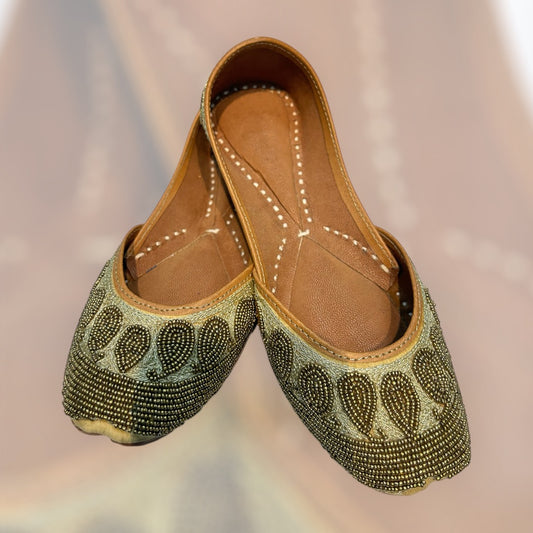 Gold Bead Work Jutti
