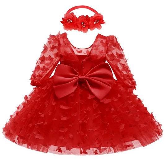 Red Butterfly Dress & Hairband
