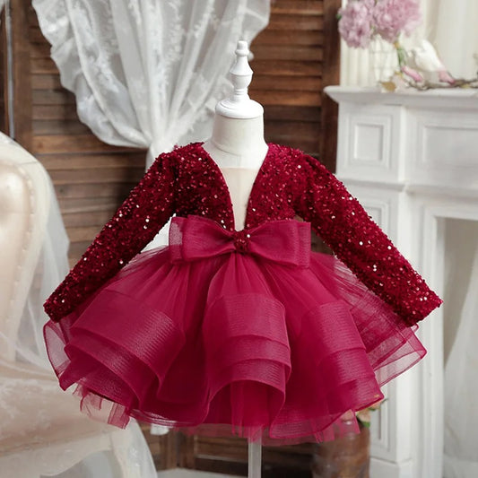 Red Sequins Princess Dress