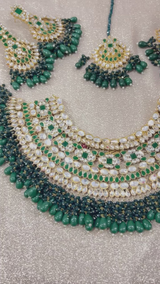 Green Kundan Set